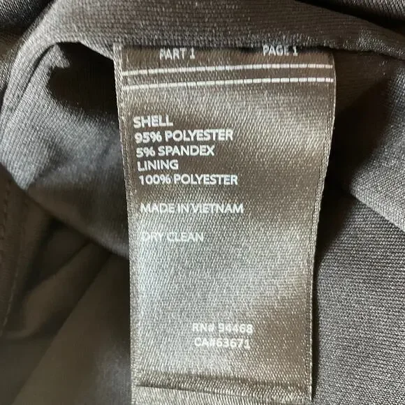 Laundry Black Midi Sheath Ruched Thigh Slit Sleeveless Cocktail Dress Size 16 - Picture 11 of 12